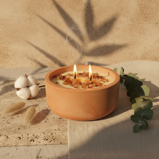 אוֹפְּטִימִיּוּת | נר בקערת אבן (פתיל כפול)