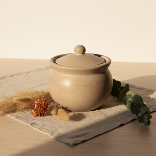 תְּשׁוּקָה | נר בכלי אבן בעיצוב כד כפרי