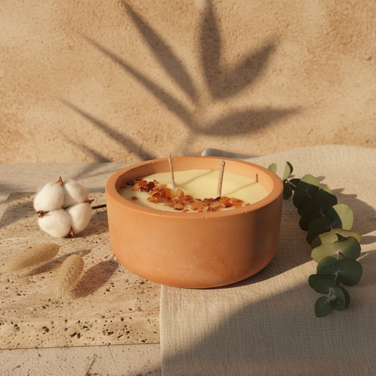 אוֹפְּטִימִיּוּת | נר בקערת אבן (פתיל כפול)