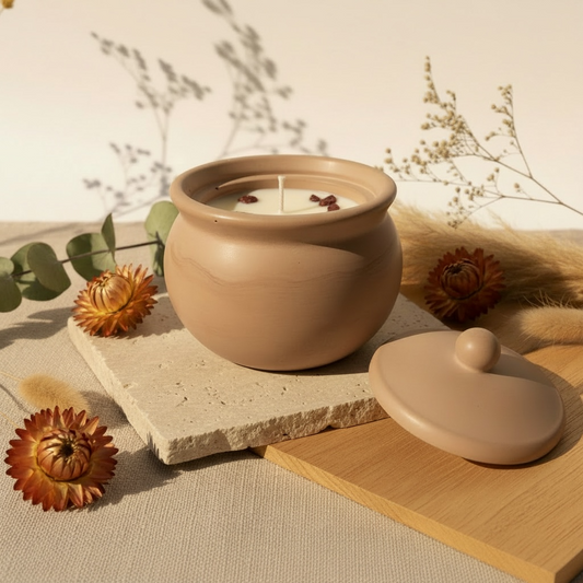 תְּשׁוּקָה | נר בכלי אבן בעיצוב כד כפרי